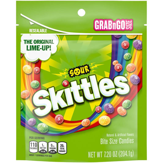 SKITTLES Sours Grab N Go, 7.2-Ounce Bag