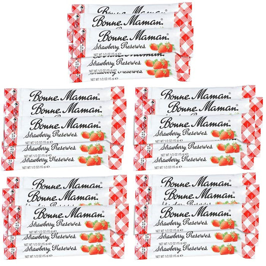 Gift Box of 25 Bonne Maman Gourmet 0.5 Oz Preserve Packets (Strawberry)