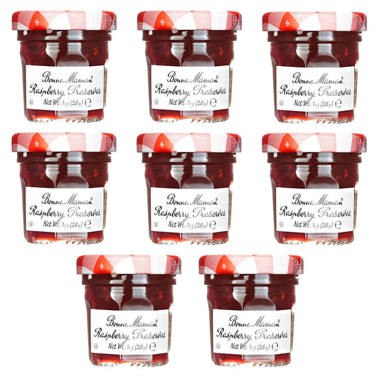 Gift Box of 8 French Gourmet Preserves, 1 oz. Mini Jars (8 Raspberry Preserves)