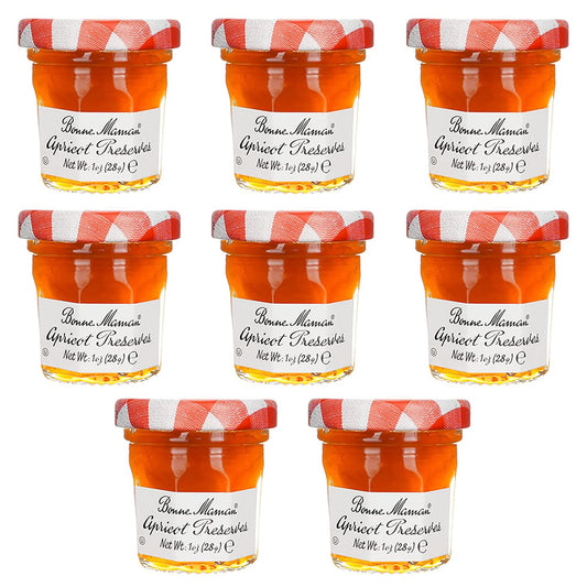 Gift Box of 8 French Gourmet Preserves, 1 oz. Mini Jars (8 Apricot Preserves)