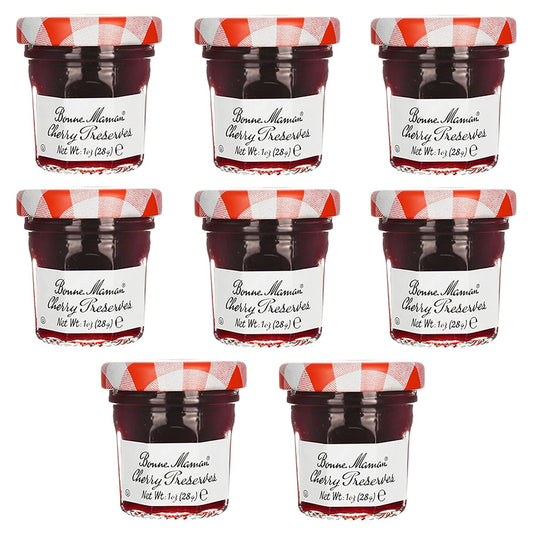 Gift Box of 8 French Gourmet Preserves, 1 oz. Mini Jars (8 Cherry Preserves)