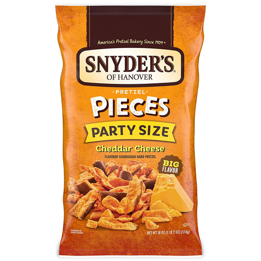 Snyder's of Hanover Pretzel Pieces, Cheddar Cheese, Party Size, 18 Ounce