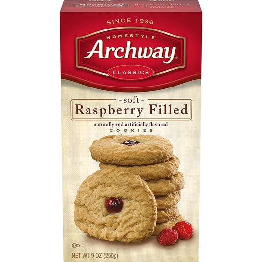 Archway Cookies, Raspberry Filled, 9 Oz